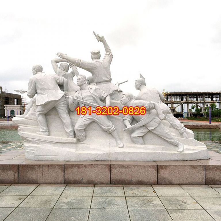 紅色主題抗戰(zhàn)人物石雕案例